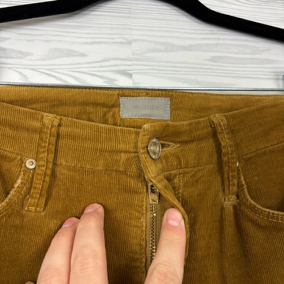 MOTHER High Waisted Looker Ankle Chew Brown Corduroy Pants Size 26 - Picture 5 of 14